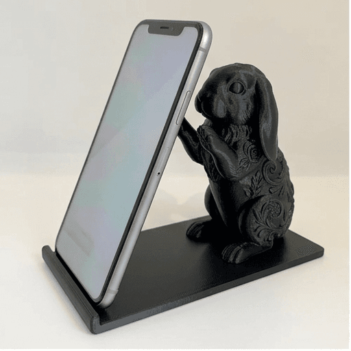 フレンチロップのルネサンス肖像画スマホスタンド(シルクブラック)
