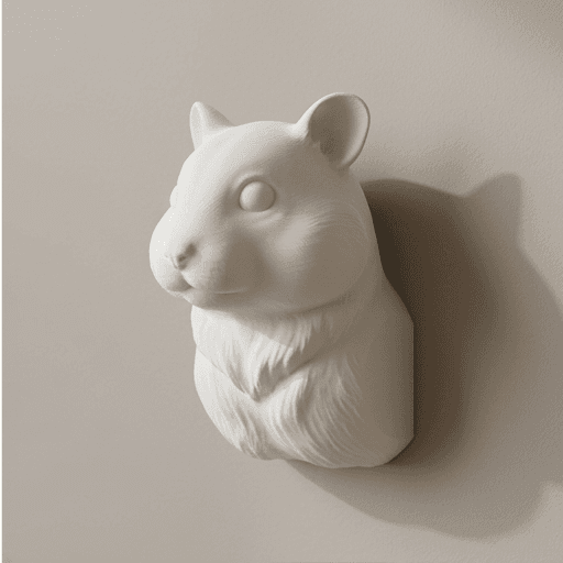 クリームハムスターのルネサンス肖像画壁掛けレリーフ 2