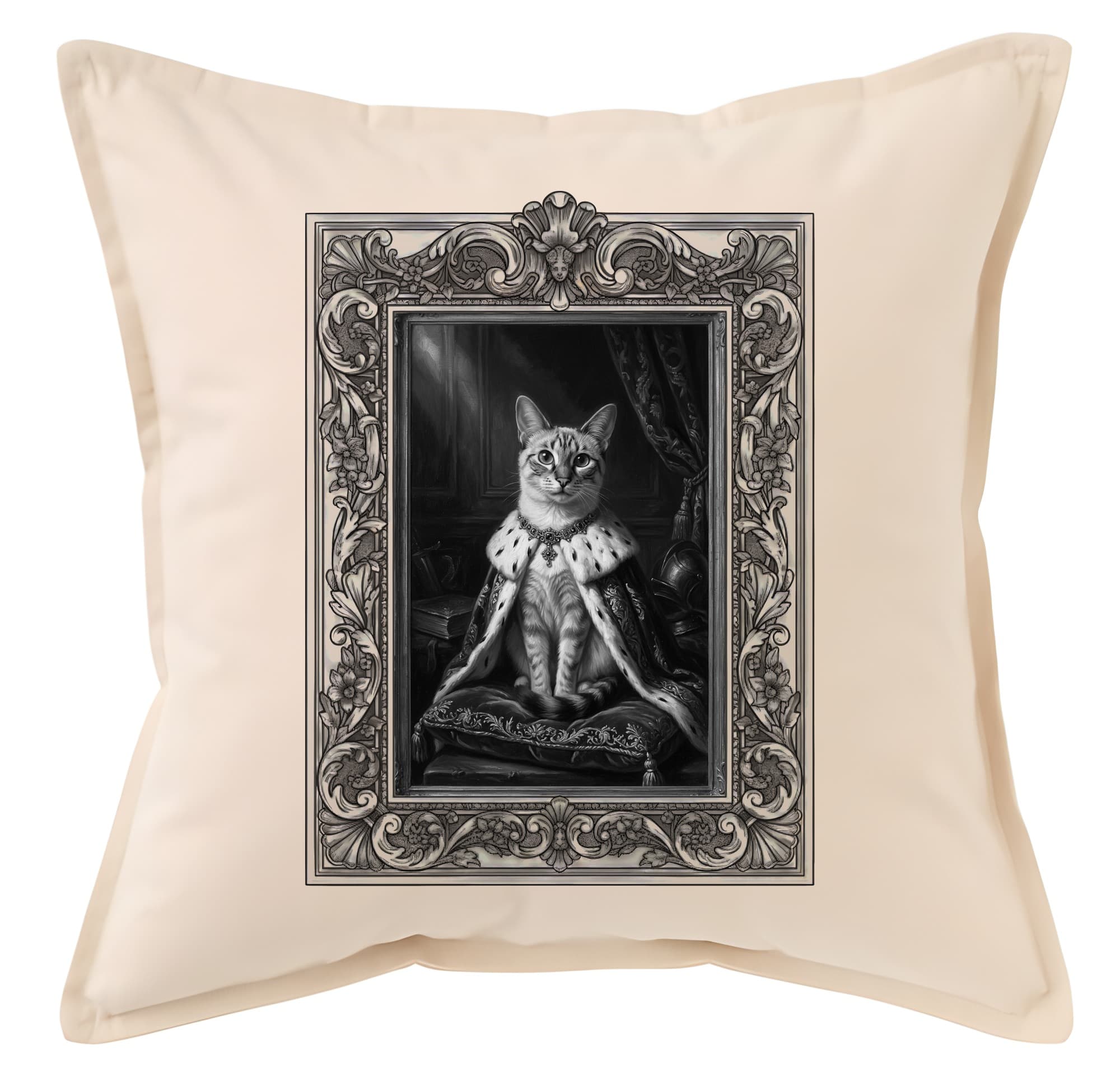 Balinese Renaissance Portrait Throw Cushion (Framed Design)