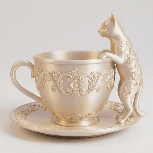 シャム猫のルネサンス肖像画アクセサリートレイ(シルクゴールド) 3