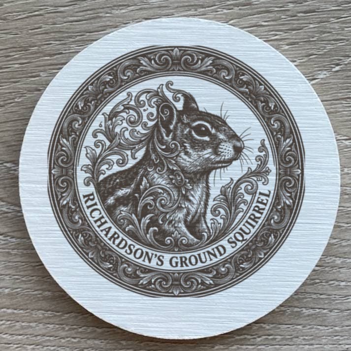 Richardson's ground squirrel Renaissance Portrait Coaster Set 2