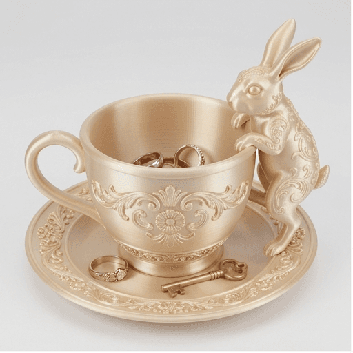 Britannia Petite Renaissance Portrait Trinket Tray (Silky Gold)