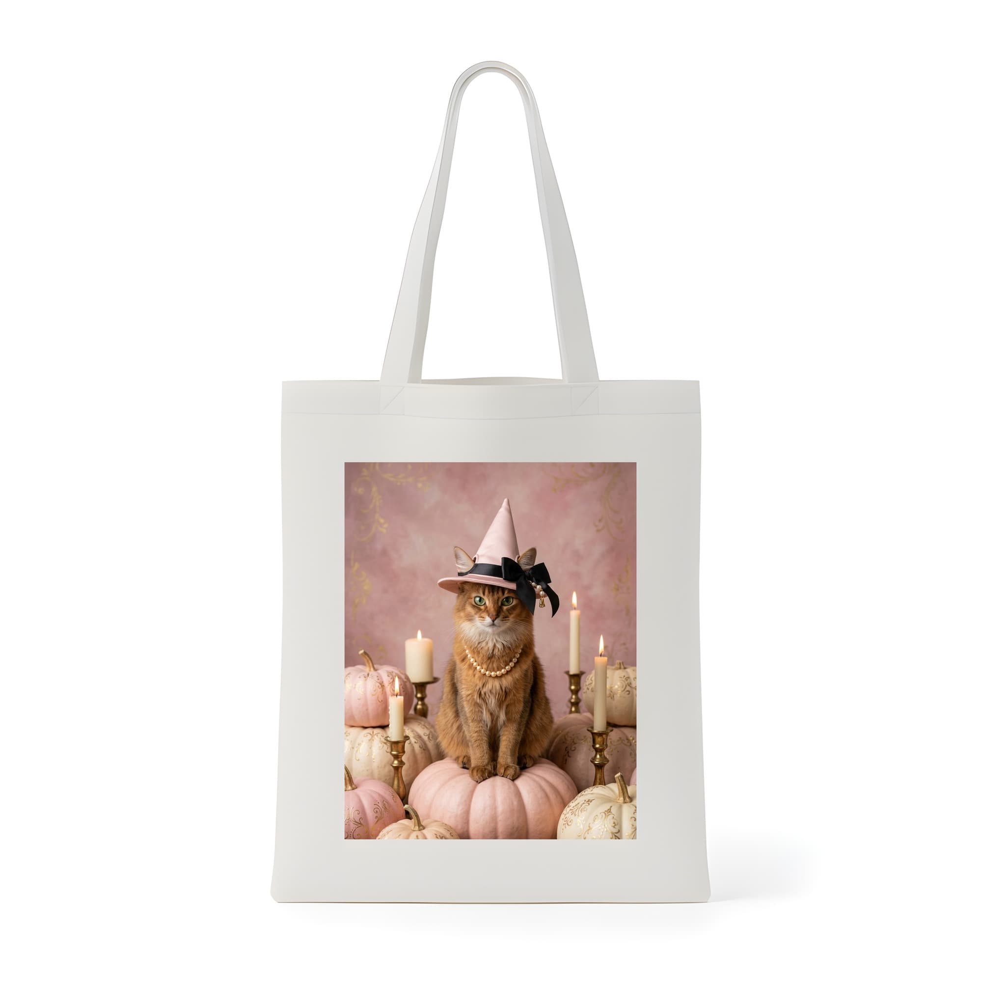 Somali Pumpkin & Candlelight Oil-Painting Halloween Tote Bag