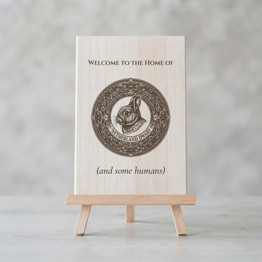 Netherland Dwarf Renaissance Portrait Wooden Welcome Board