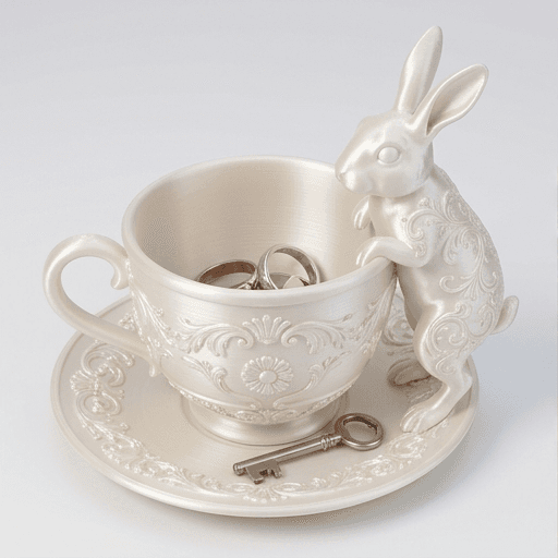 Mini Rex Renaissance Portrait Trinket Tray (Pearl White)