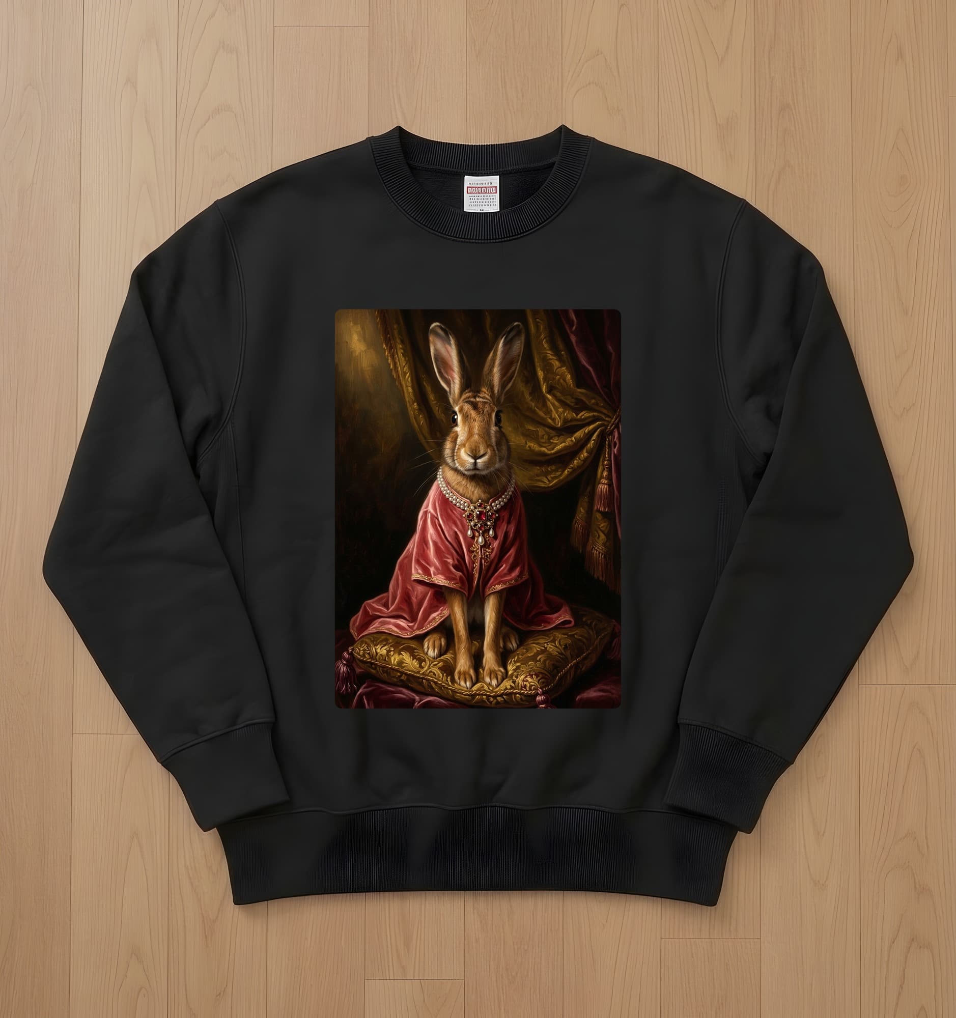 Belgian Hare Renaissance Portrait Sweatshirt (Black)