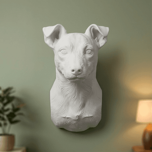 秋田犬のルネサンス肖像画壁掛けレリーフ 3