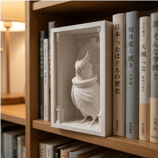 オカメインコのルネサンス肖像画ブックヌーク 4