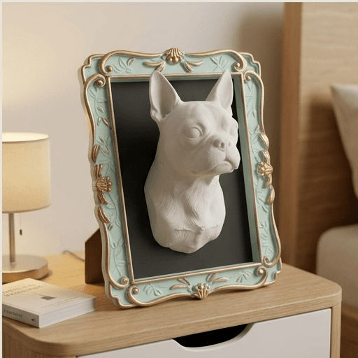 Boston terrier Renaissance Portrait Wall Relief