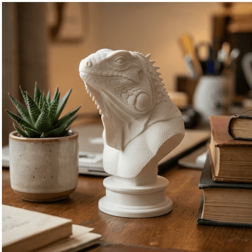 ブルーイグアナのルネサンス肖像画胸像
