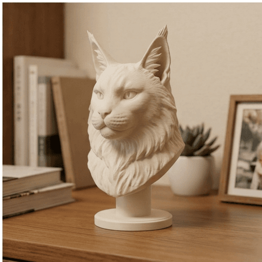 Maine Coon Renaissance Portrait Bust Sculpture