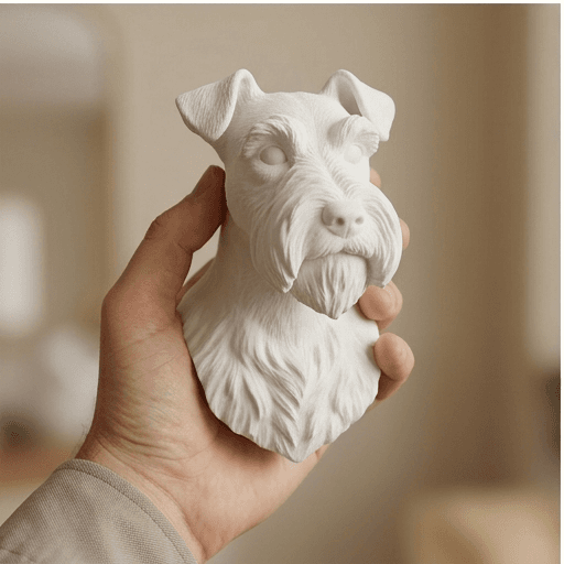 ミニチュアシュナウザーのルネサンス肖像画壁掛けレリーフ 4