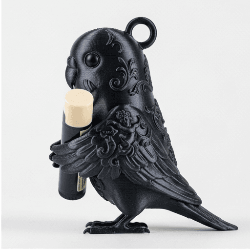 セキセイインコのルネサンス肖像画リップケース(シルクブラック) 2