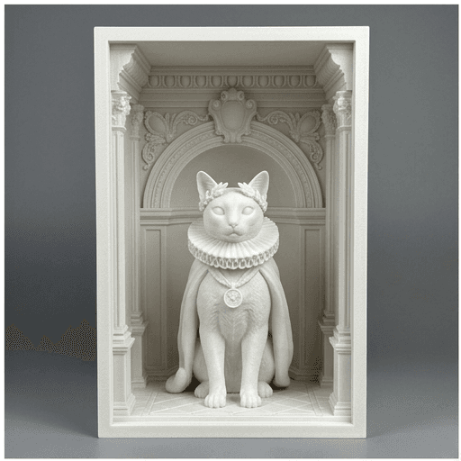 Tonkinese Renaissance Portrait Booknook Diorama