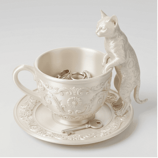 Bengal Renaissance Portrait Trinket Tray (Pearl White)