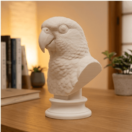 Red-bellied Parrot Renaissance Portrait Bust Sculpture