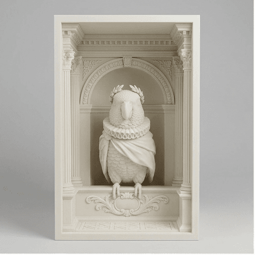 Black-headed Caique Renaissance Portrait Booknook Diorama