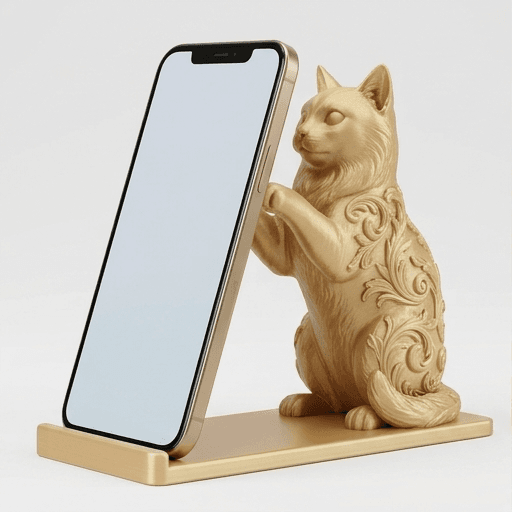 Balinese Renaissance Portrait Phone Stand (Silky Gold)