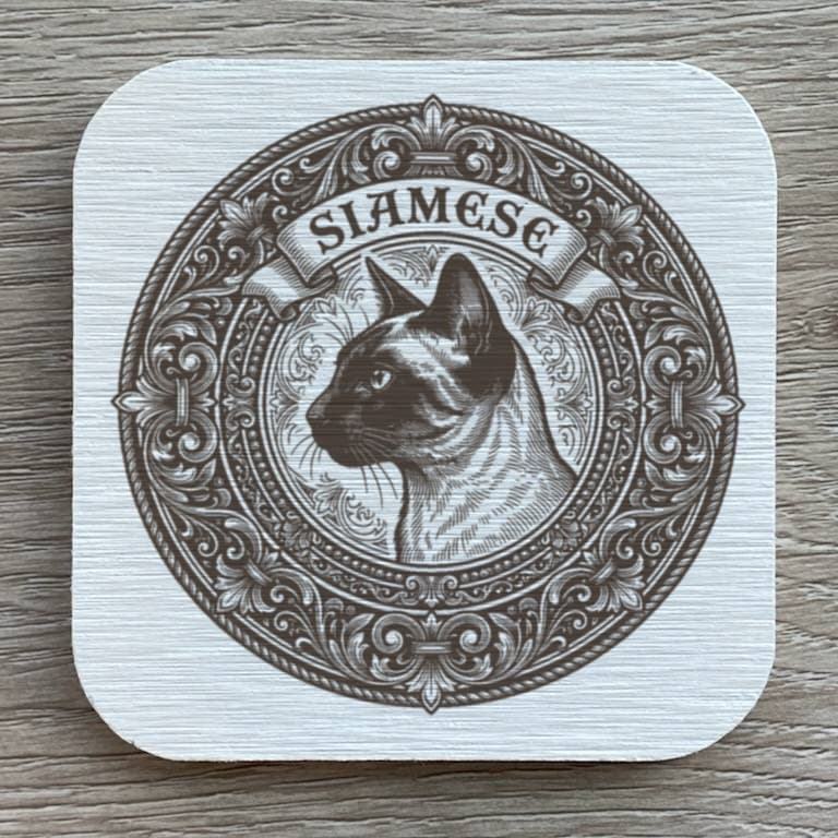 シャム猫のルネサンス肖像画コースターセット