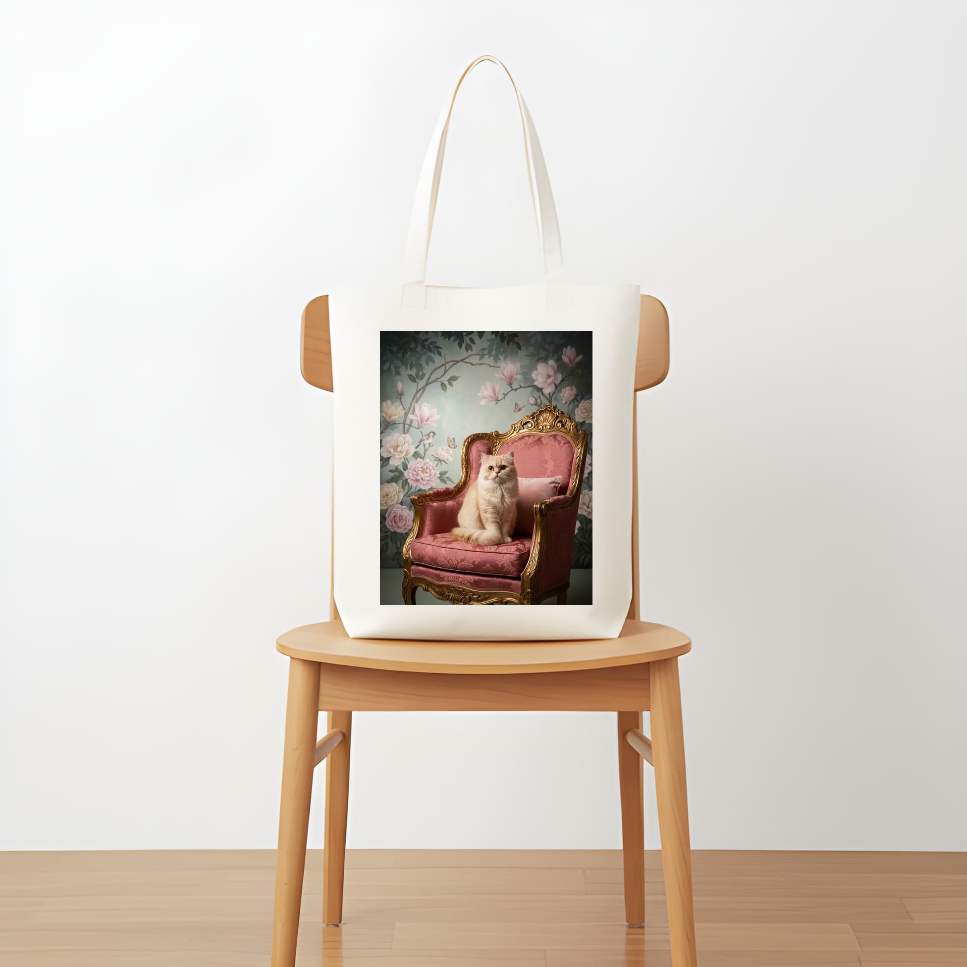 Persian Shabby Pink Oil-Painting Rococo Tote Bag 5
