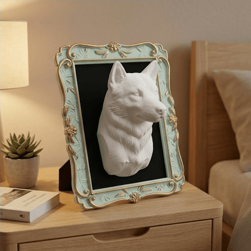 柴犬のルネサンス肖像画壁掛けレリーフ