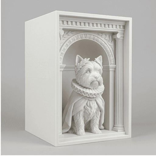 Yorkshire terrier Renaissance Portrait Booknook Diorama 2