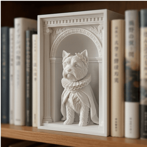 Yorkshire terrier Renaissance Portrait Booknook Diorama 4