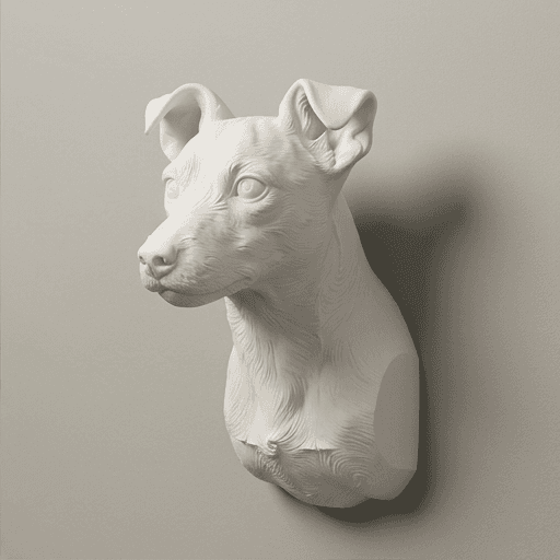 秋田犬のルネサンス肖像画壁掛けレリーフ 2