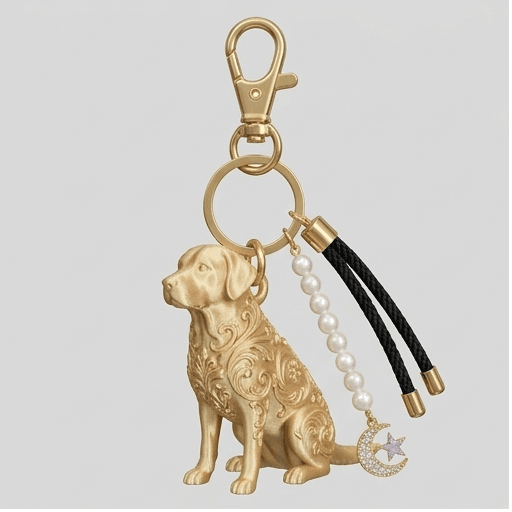Labrador retriever Renaissance Portrait Keychain (Silky Gold)