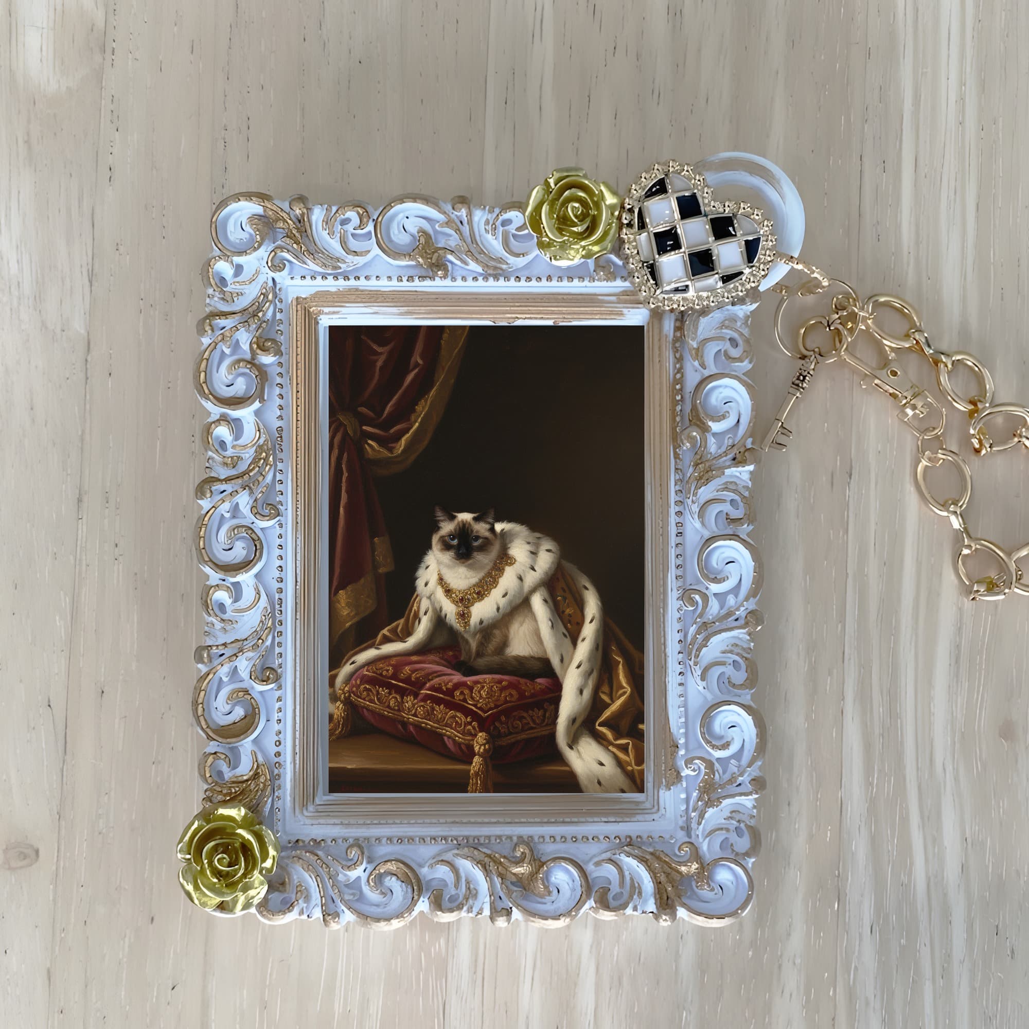 Balinese Renaissance Portrait Bag Charm (White)