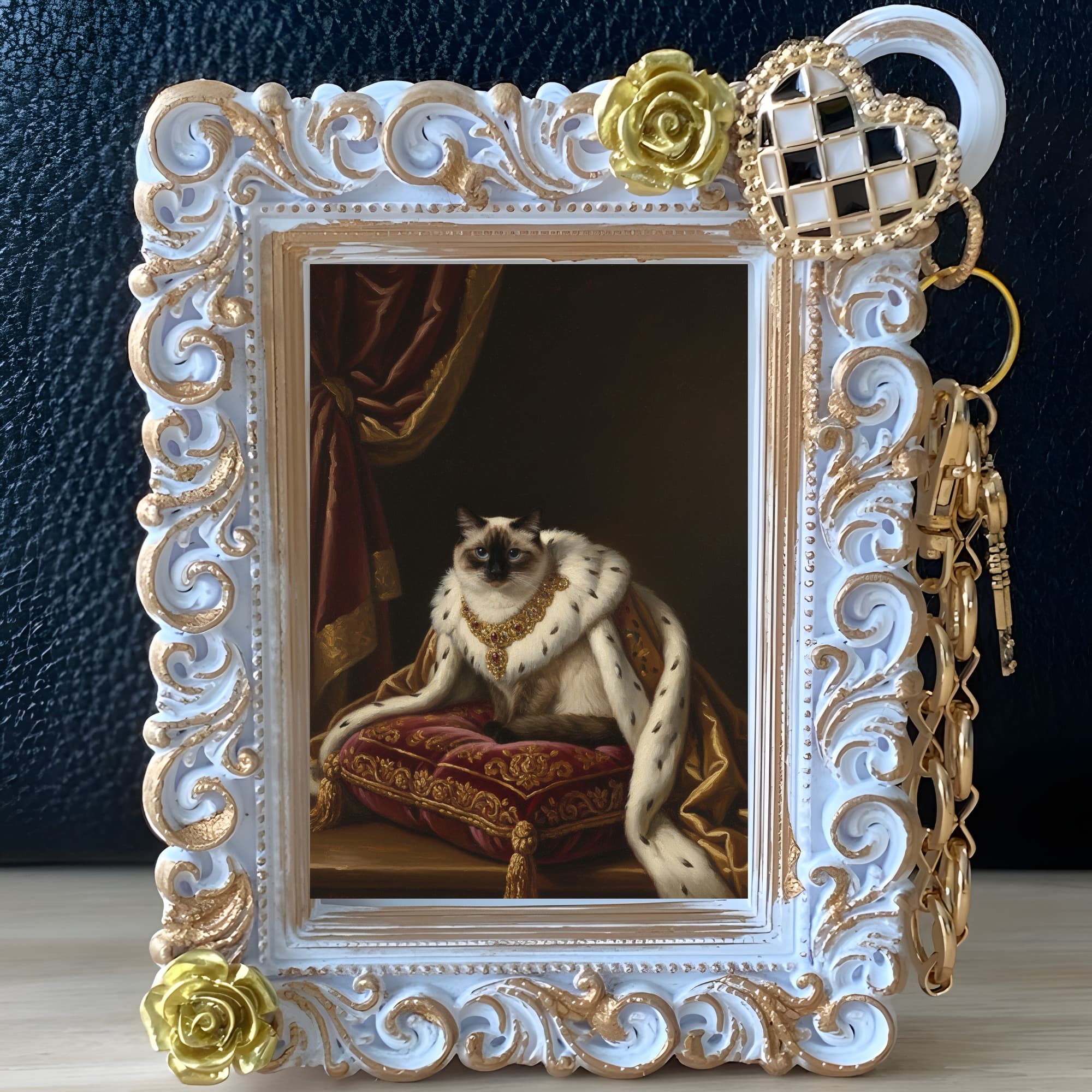 Balinese Renaissance Portrait Bag Charm (White) 2
