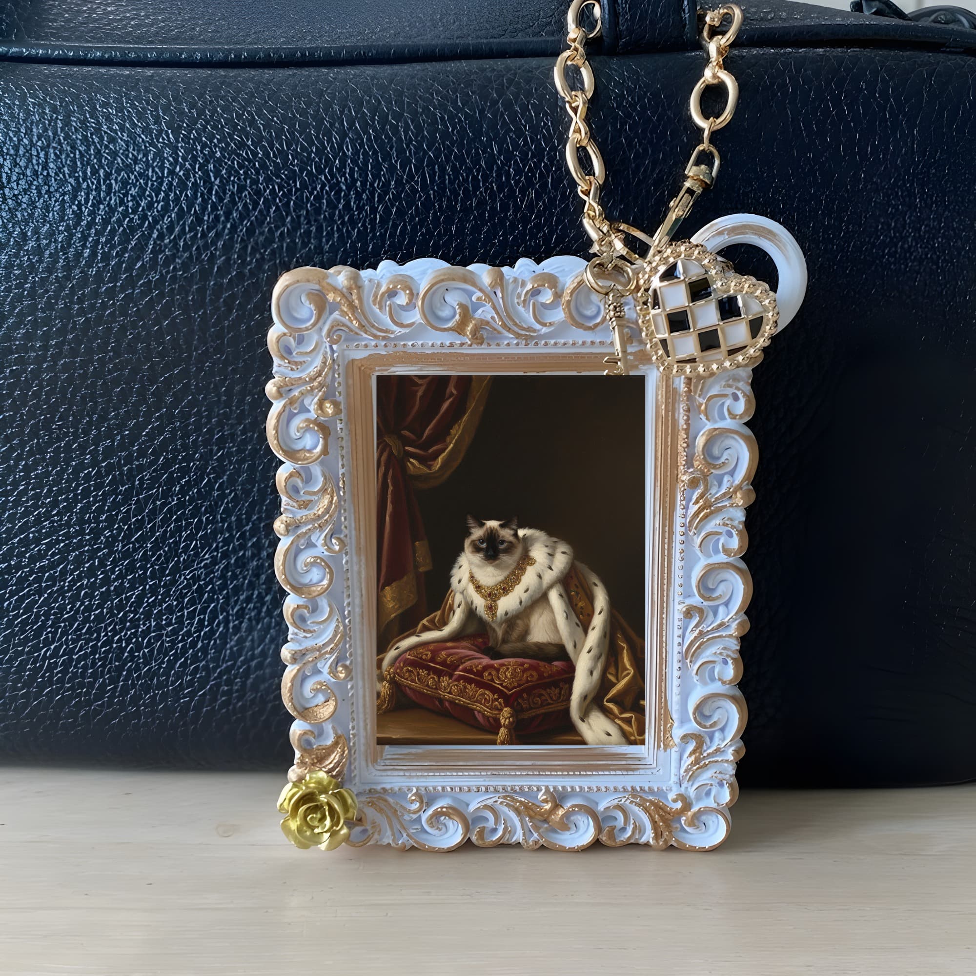 Balinese Renaissance Portrait Bag Charm (White) 3