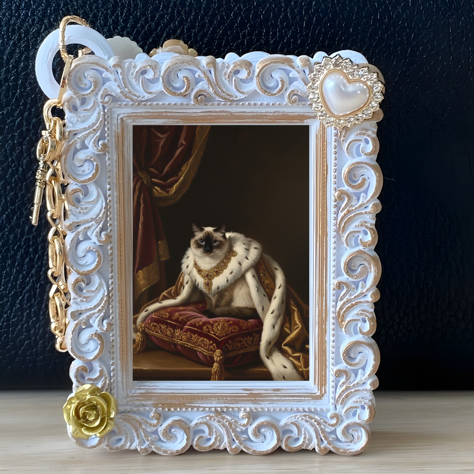 Balinese Renaissance Portrait Bag Charm (White) 5