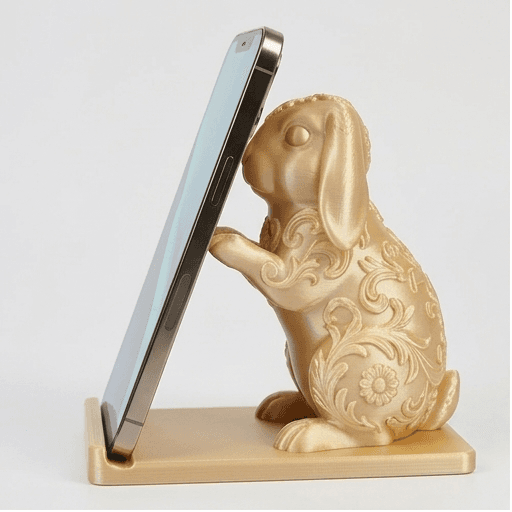 ミニロップのルネサンス肖像画スマホスタンド(シルクゴールド)