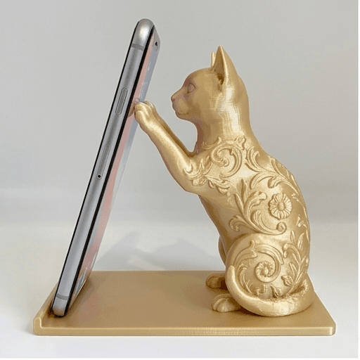 Egyptian Mau Renaissance Portrait Phone Stand (Silky Gold)