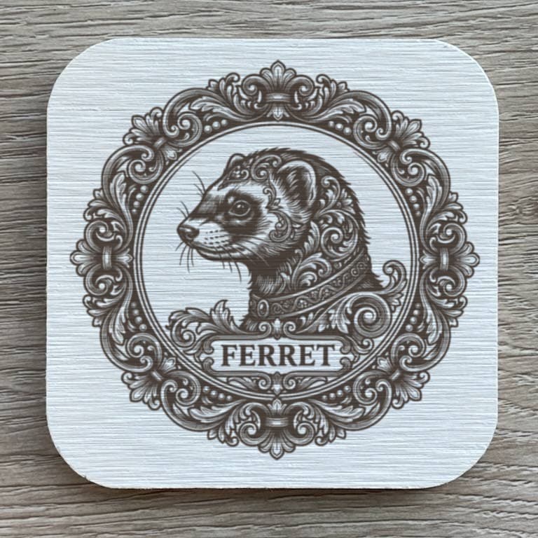 フェレットのルネサンス肖像画コースターセット