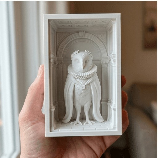 メンフクロウのルネサンス肖像画ブックヌーク 3