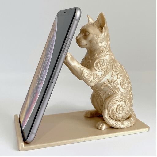 Ocicat Renaissance Portrait Phone Stand (Silky Gold)
