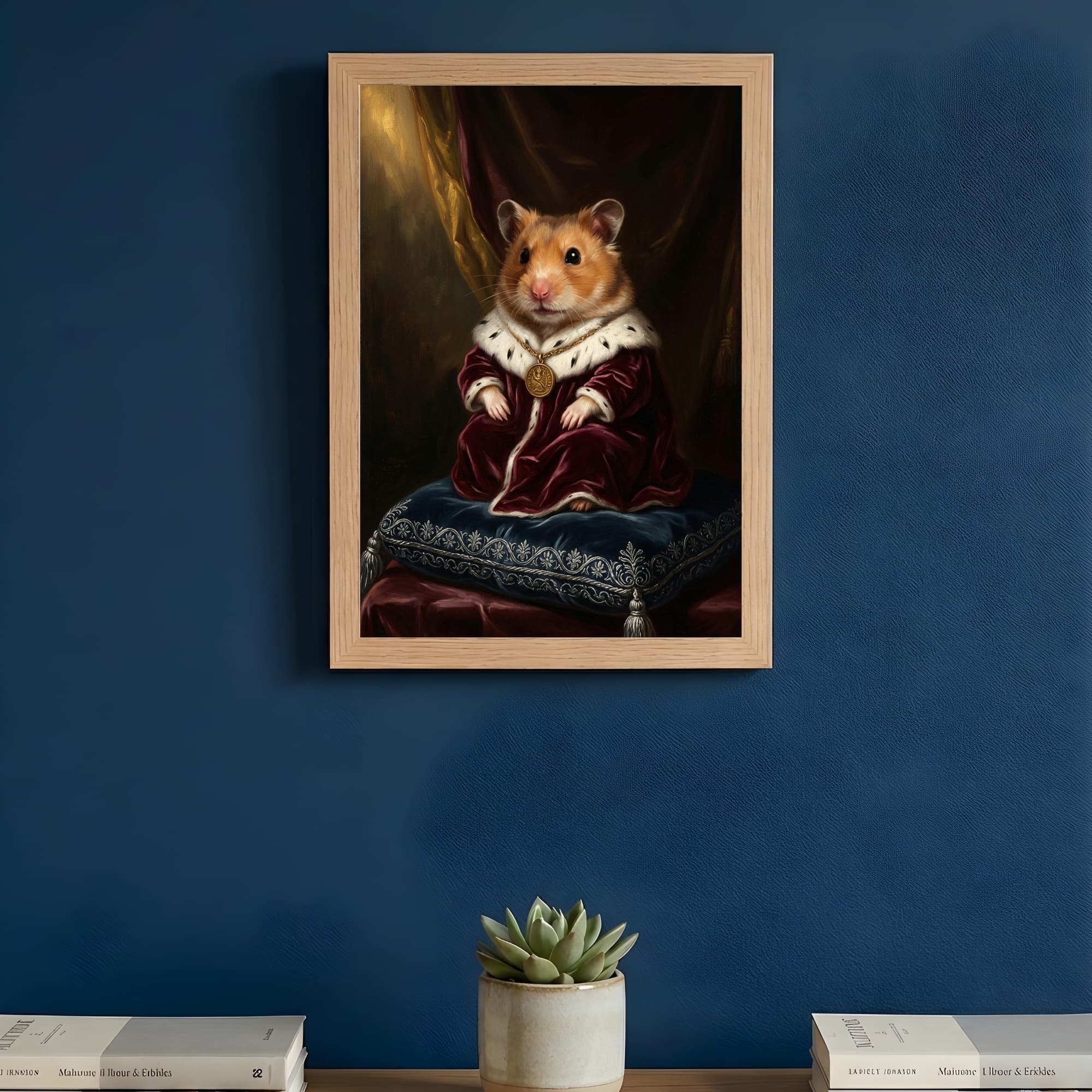Teddy Bear hamster Renaissance Portrait Framed Art Print (A4) 3