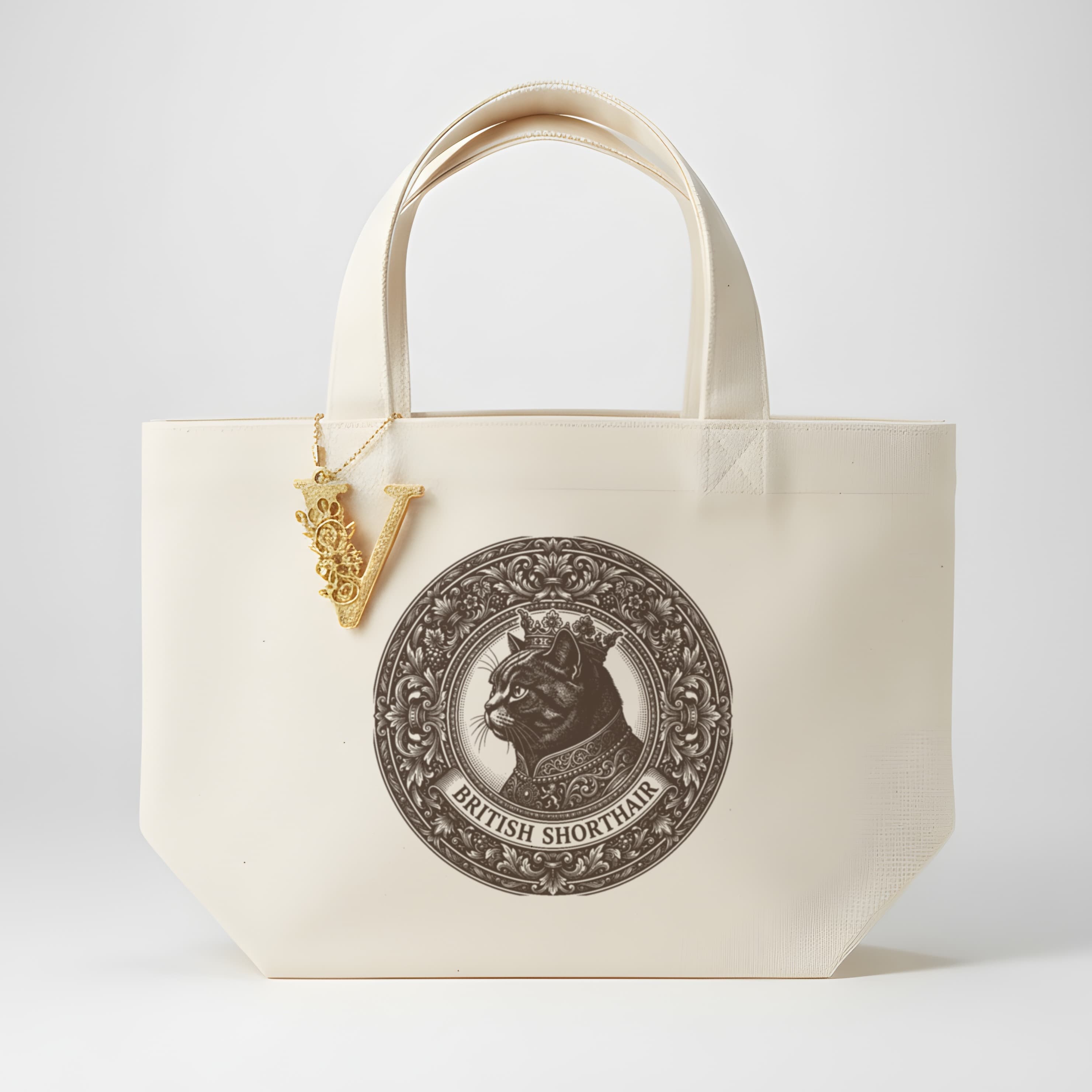 British Shorthair Renaissance Portrait Mini Tote Bag