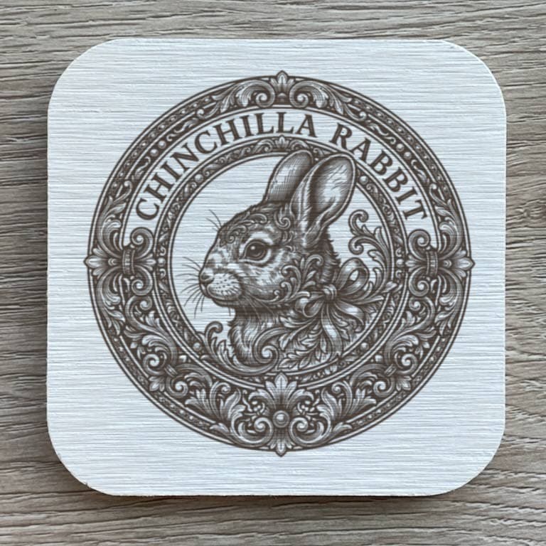 Chinchilla rabbit Renaissance Portrait Coaster Set