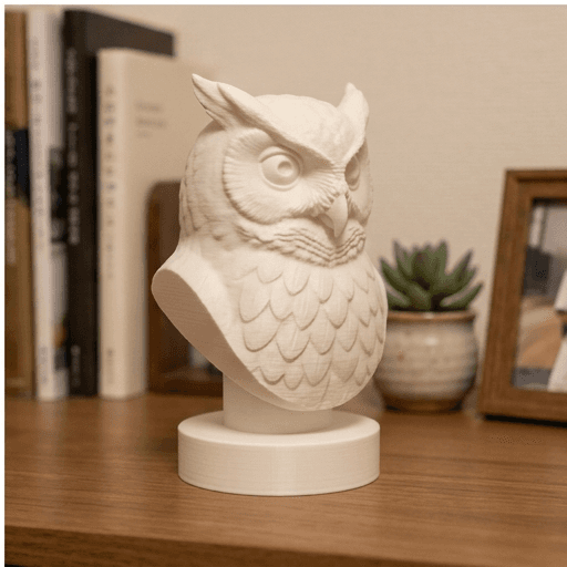 Scops owl Renaissance Portrait Bust Sculpture