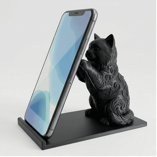 バーマンのルネサンス肖像画スマホスタンド(シルクブラック)