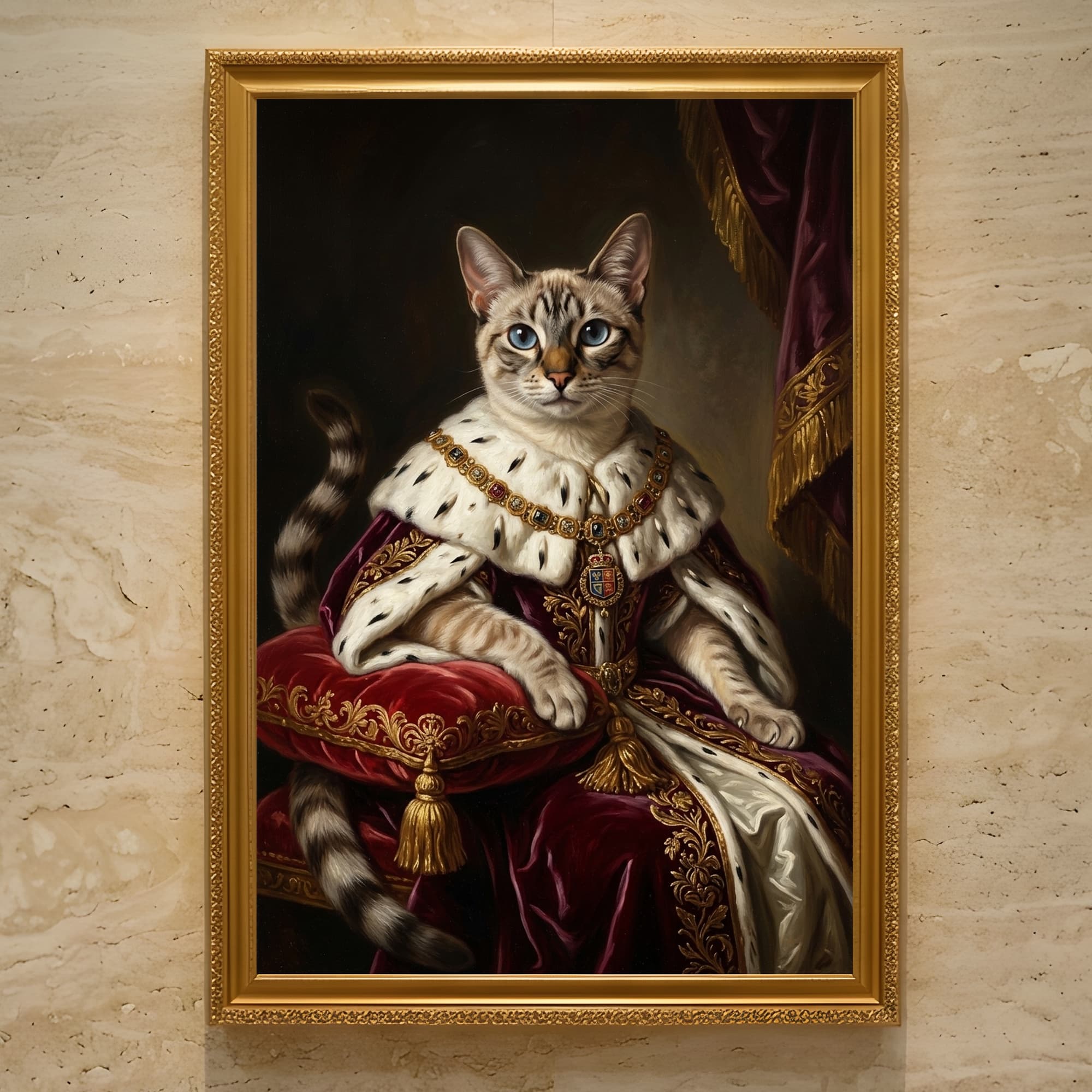 トンキニーズのルネサンス肖像画額装プリント(A3サイズ)