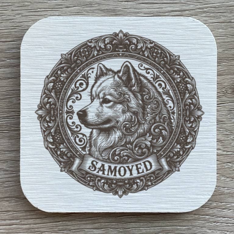 Samoyed Renaissance Portrait Coaster Set