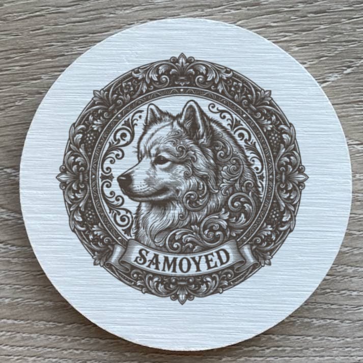 Samoyed Renaissance Portrait Coaster Set 2