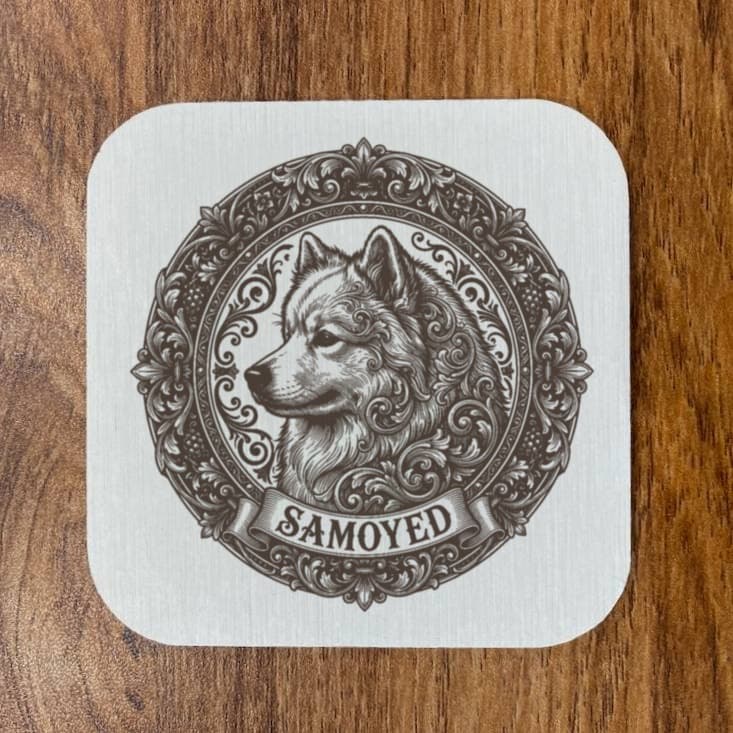 Samoyed Renaissance Portrait Coaster Set 4