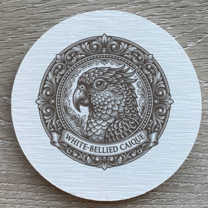 White-bellied Caique Renaissance Portrait Coaster Set 2