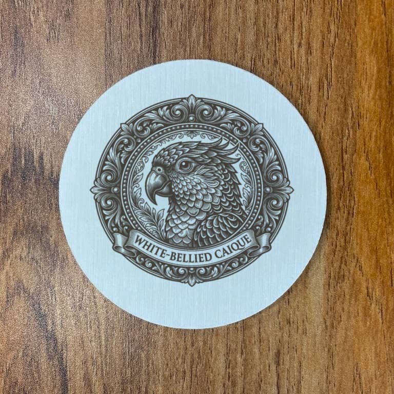 White-bellied Caique Renaissance Portrait Coaster Set 3