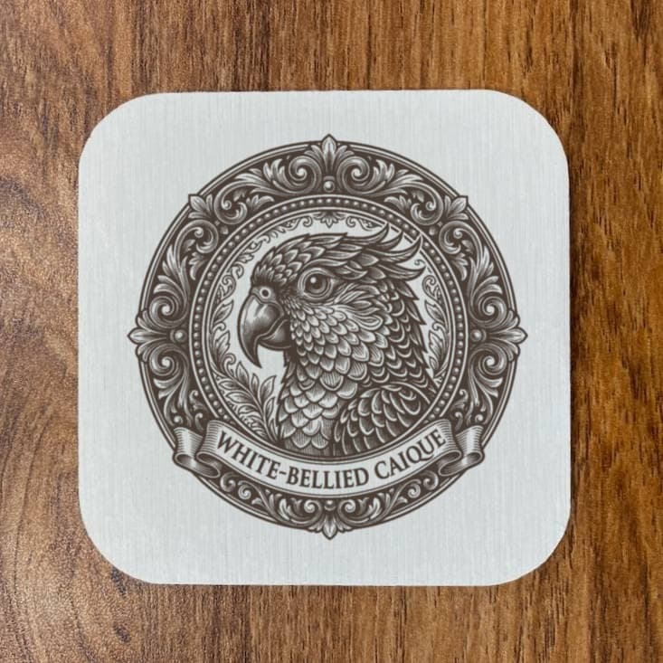 White-bellied Caique Renaissance Portrait Coaster Set 4